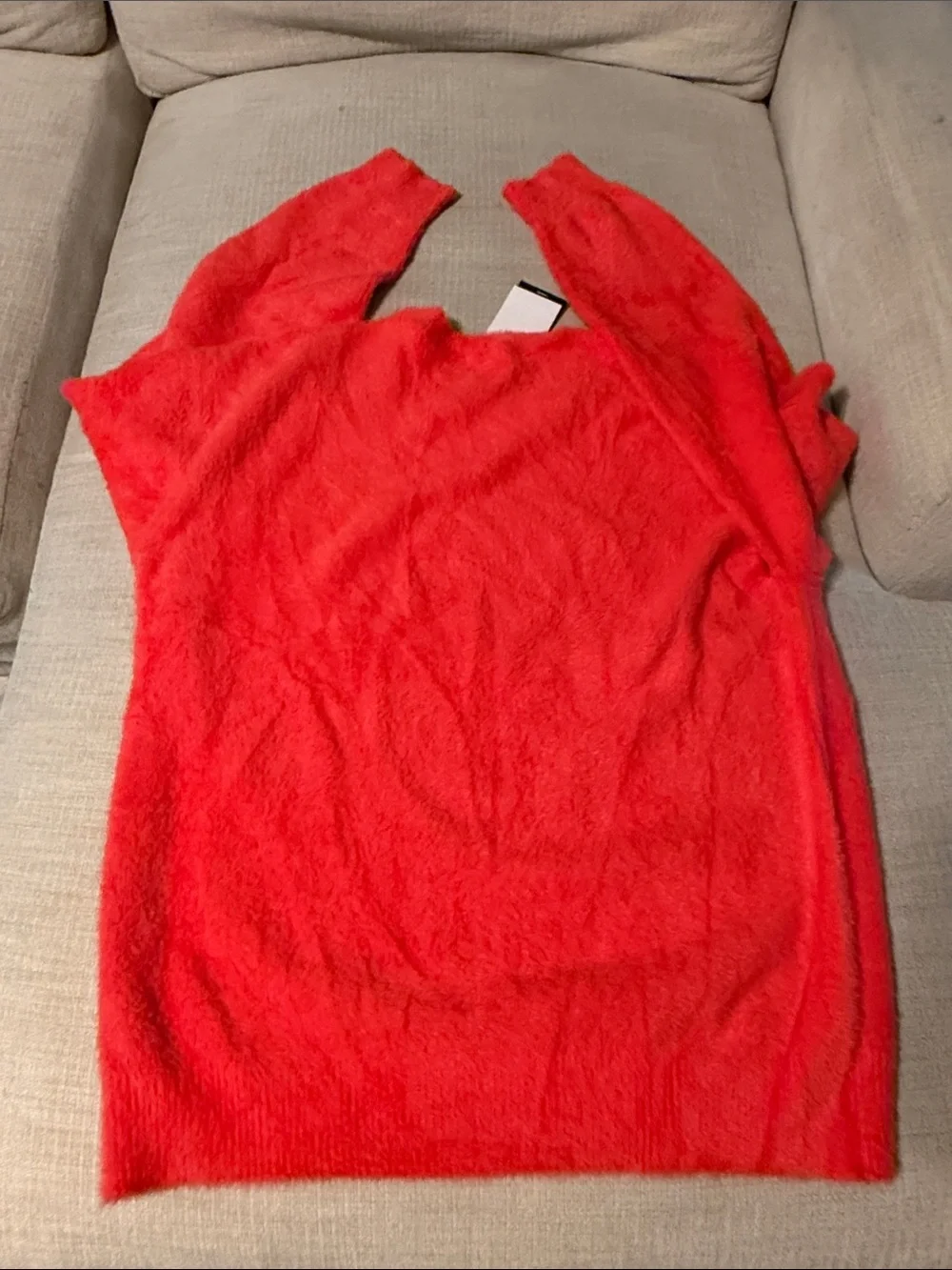 Jordan Red Fuzzy Crewneck with White Logo